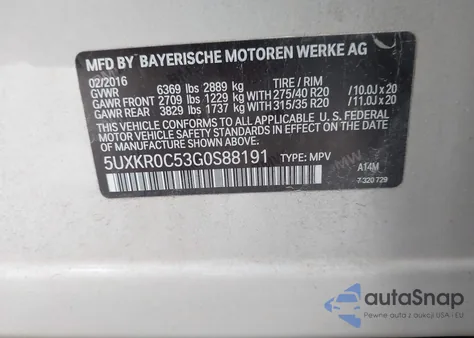 2016 BMW X5 xDrive35I from USA, damaged, VIN 5UXKR0C53G0S88191